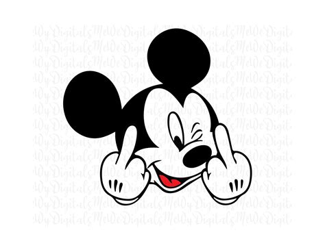 mickey mouse middle finger